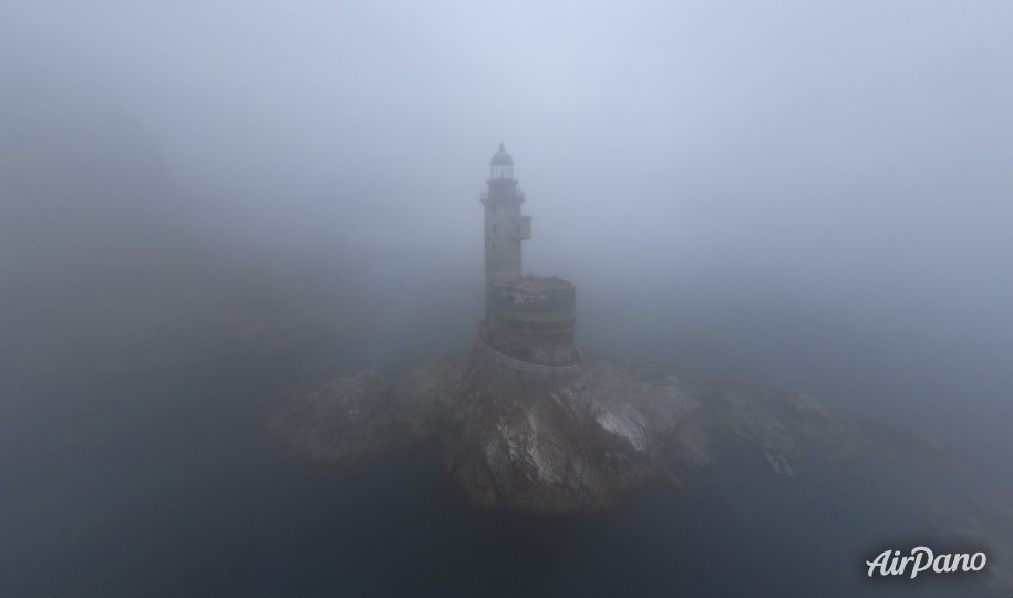 Aniva Lighthouse in the fog