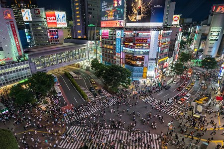 日本東京 澀谷十字路口