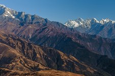 First sight of Everest on approach to Lukla