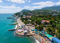 Bird's eye view of Alushta public beach