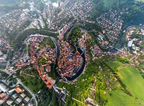 Bird's eye view of Ceský Krumlov