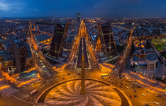 The Gate of Europe towers. Madrid, Spain