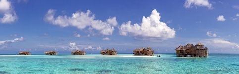 Bungalows in water. Maldives