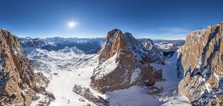 Panorama of Sassolungo mountain