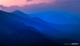 Evening in the mountains on the Dochula Pass