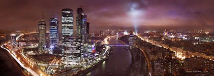 Moscow-City at night