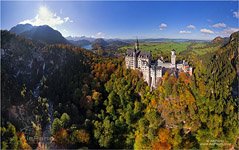 Bird's eye view of the Neuschwanstein Castle