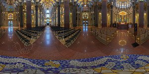 Barcelona, Spain. Interior of Sargrada Familia