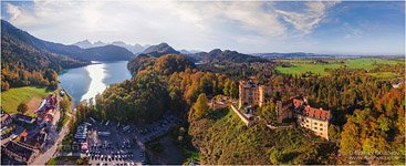 Germany, Lake Apsee and Hohenschwangau Castle