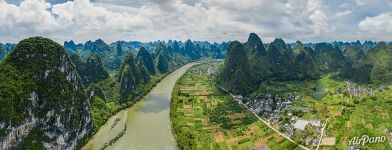 Above Li River. Between hills