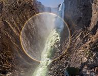 Rainbow in waterfall splashes #2